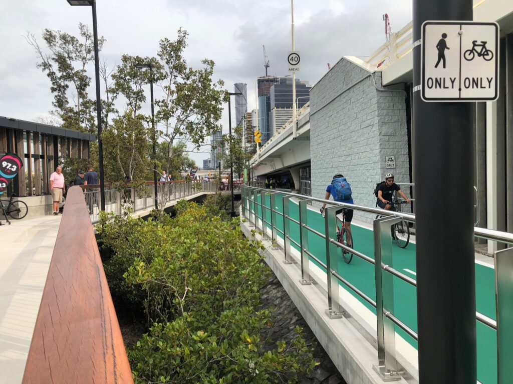 Bicycle Queensland Queen's Wharf separated path
